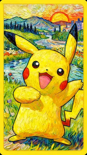 梵高油画风卡牌